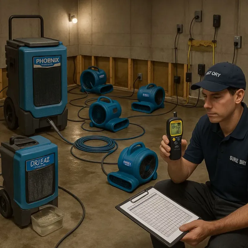 Structural Drying and Dehumidification process in Millard County, UT